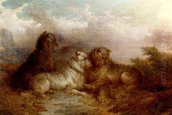 Terriers With A Rabbit (+ Greyhounds Coursing; Pair) - view 1