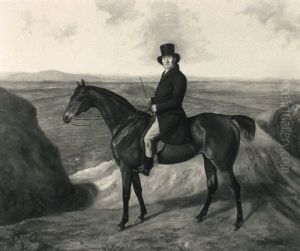 Equestrian Portrait Of A Gentleman On His Dark Bay Hunter