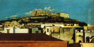 A View Of The Certosa Di San Martino With The Castel Sant'elmo, Naples by Thomas Jones