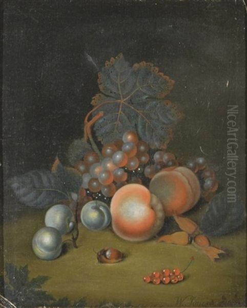 Stillleben Mit Trauben, Pfirsichen, Johannisbeeren Und Haselnuss - view 1
