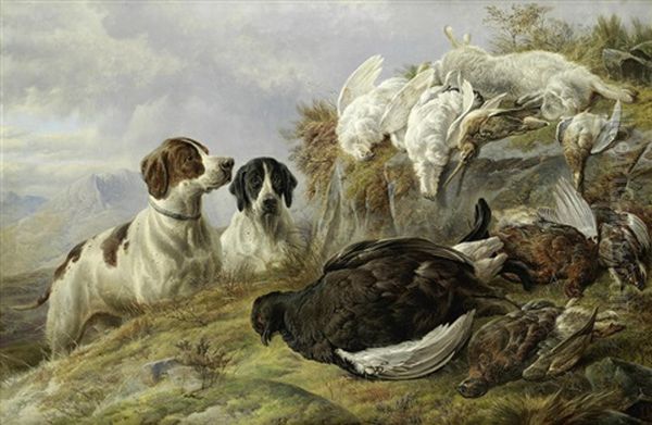 Two Pointers With Dead Game In A Highland Landscape - view 1