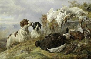 Two Pointers With Dead Game In A Highland Landscape by Charles Jones