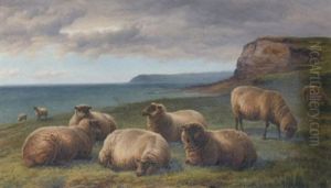 On The South Coast, Beachy Head In The Distance by Charles Jones