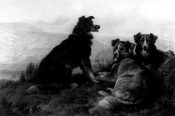 Dogs In A Mountainous Landscape - view 1