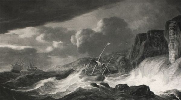 Shipping By A Rocky Coast - view 1