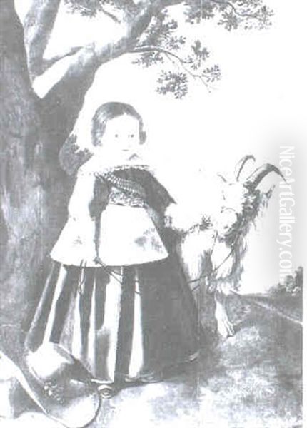 A Portrait Of A Girl With A Goat - view 1