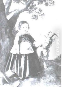 A Portrait Of A Girl With A Goat by Gerrit Pietersz de Jong