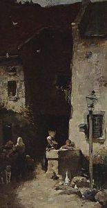 A Street Scene by Jan De Jong