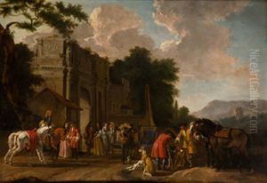 Partida De Caza Descansando by Ludolf de Jongh
