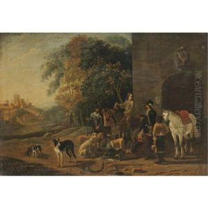 Cavaliers Resting Before A Tavern by Ludolf de Jongh