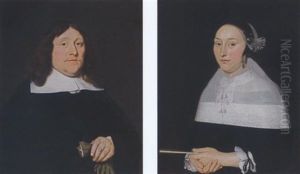 A Portrait Of A Gentleman Wearing A Black Costume With White Collar And Black Beret