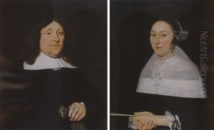 A Portrait Of A Gentleman, Wearing A Black Costume With A White Collar And Black Beret, Holding His Gloves In His Left Hand A Portrait Of A Gentleman, Wearing A Black Costume With A White Collar And Black Beret, Holding His Gloves In His Left Hand