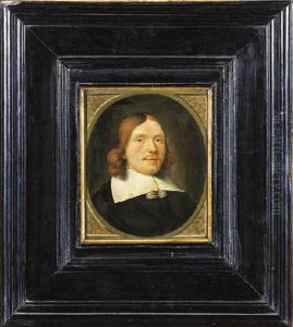Portrait Of A Gentleman Wearing Black Costume With Lace Collar by Ludolf de Jongh