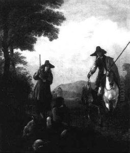 Hunters In A Landscape by Ludolf de Jongh