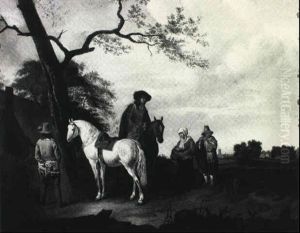 Horsemen Stopped In A Landscape by Ludolf de Jongh