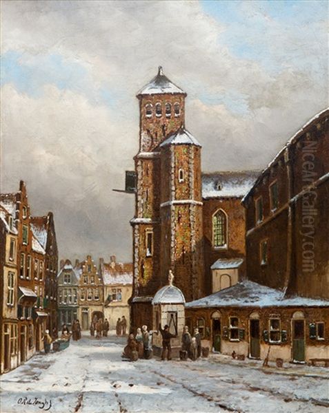 Church Saint Denis In Liege In Winter - view 1