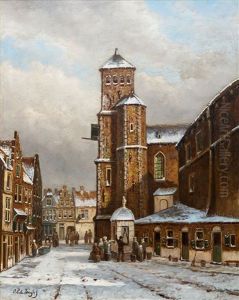 Church Saint Denis In Liege In Winter