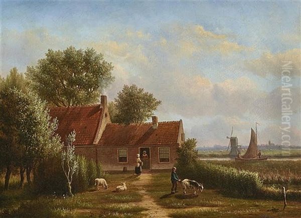 A Dutch Landscape With A Farmhouse - view 1