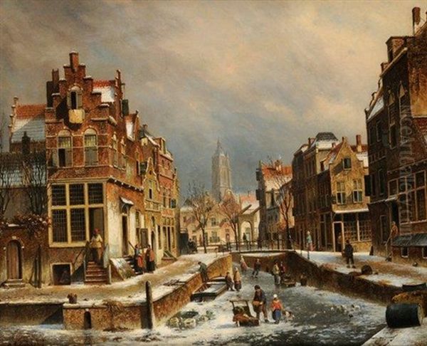 Village Flamand Sous La Neige - view 1