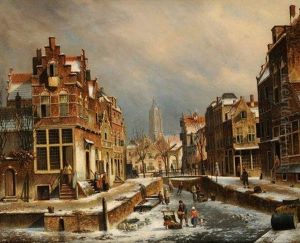 Village Flamand Sous La Neige