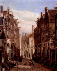 Market Day In A Dutch Town by Oene Romkes De Jongh