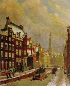 A Winter Scene In Amsterdam With The Zuiderkirk A Winter Scene In Amsterdam With The Zuiderkirk