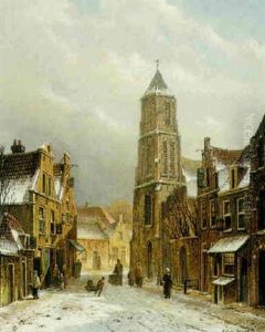 A Snowy Dutch Street Scene