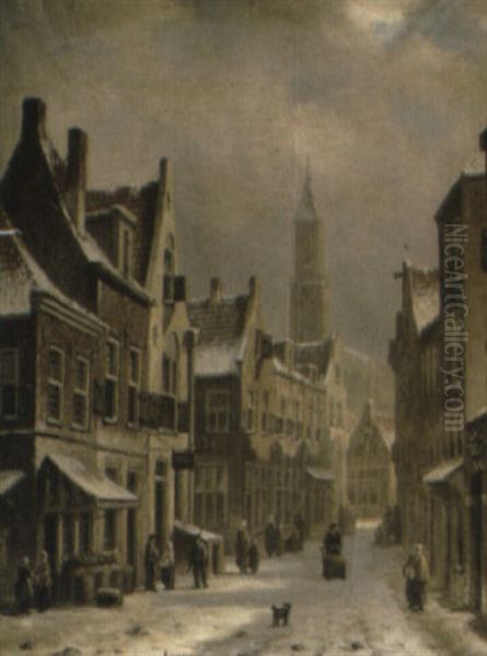 A Dutch Street Scene In Winter - view 1