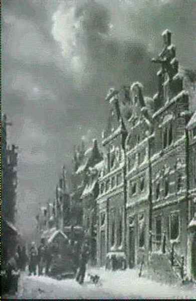 A Dutch Street Scene In Winter - view 1