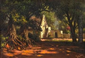 A Cottage Amongst The Trees by Tinus de Jongh