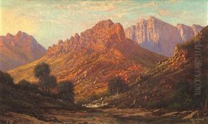 A Mountainous Landscape by Tinus de Jongh