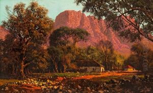 Houses At Sunset by Tinus de Jongh