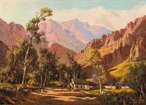 Mountainous Landscape With Cottage