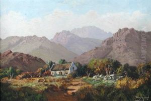 Cottage In A Mountainous Landscape by Tinus de Jongh