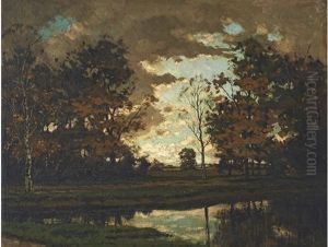 Autumnal Landscape With Canal by Tinus de Jongh