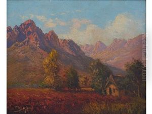 Thatched Cottage In A Mountainous by Tinus de Jongh