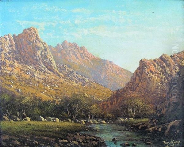 Mountainous Landscape With River - view 1