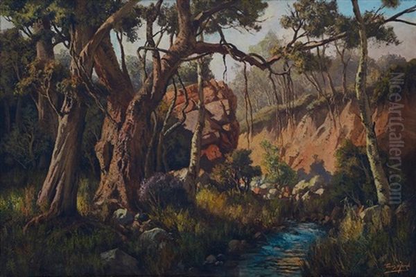Wooded Landscape With Stream - view 1