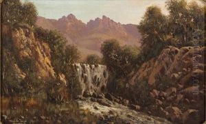 Waterfall In An Extensive Landscape Waterfall In An Extensive Landscape