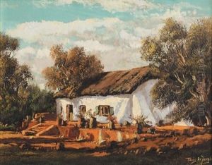 Cottage And Trees by Tinus de Jongh