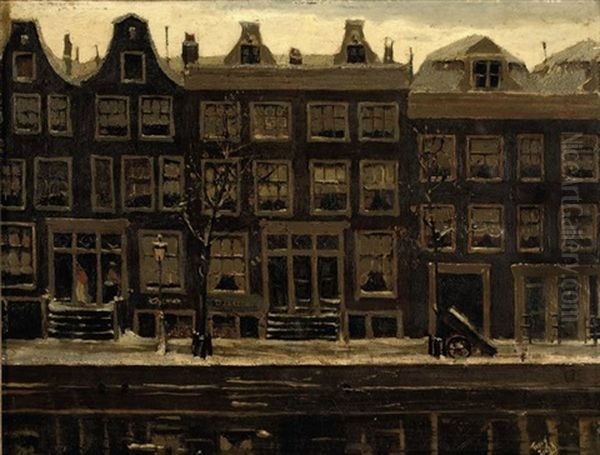 Canal Houses In Winter - view 1