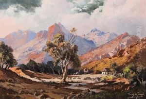 A Mountain Landscape With A Rural Hut