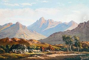 Country Cottage With Mountainous Landscape Beyond