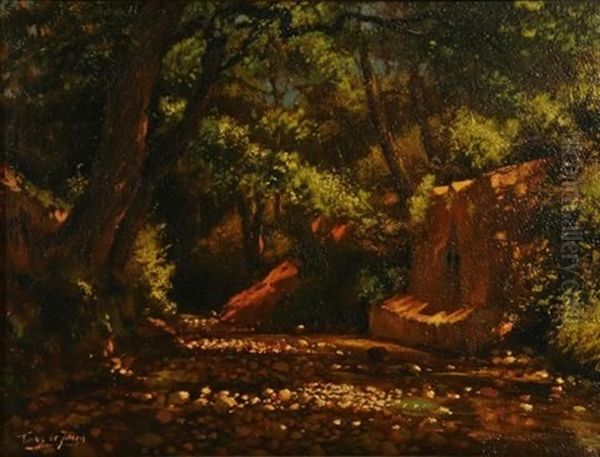 A River Bed With Oak Tree - view 1