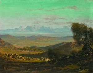 A Mountainous Landscape by Tinus de Jongh