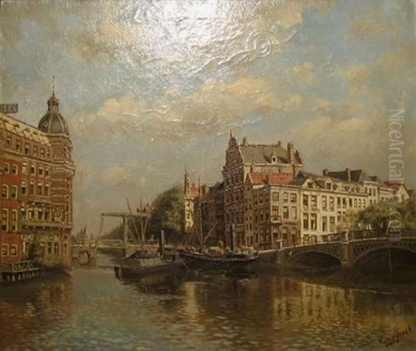 Barge In The Canal - view 1