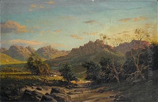A Panoramic Cape Landscape At Sunset - view 1