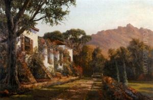 A House By A Hillside by Tinus de Jongh