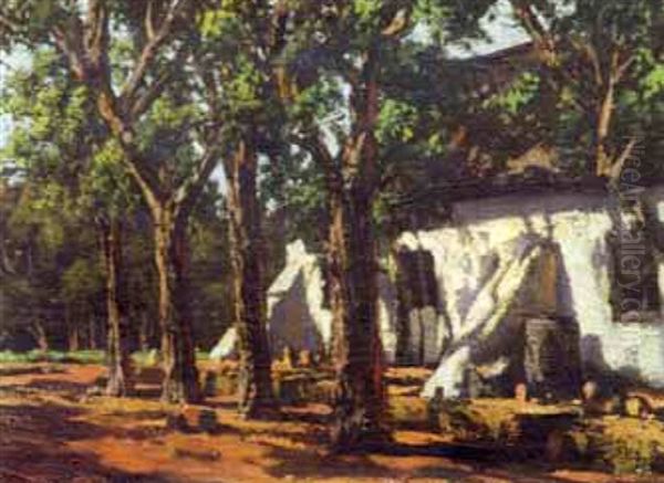 A Farm House Beneath Trees - view 1