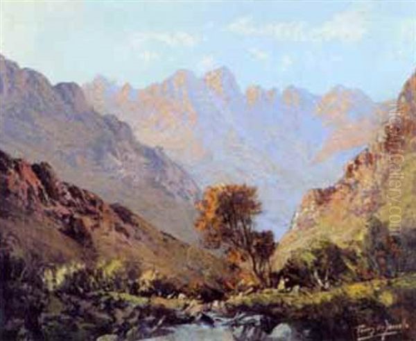 A Stream In A Mountainous Landscape - view 1